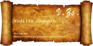 Vodilla Zsanett névjegykártya